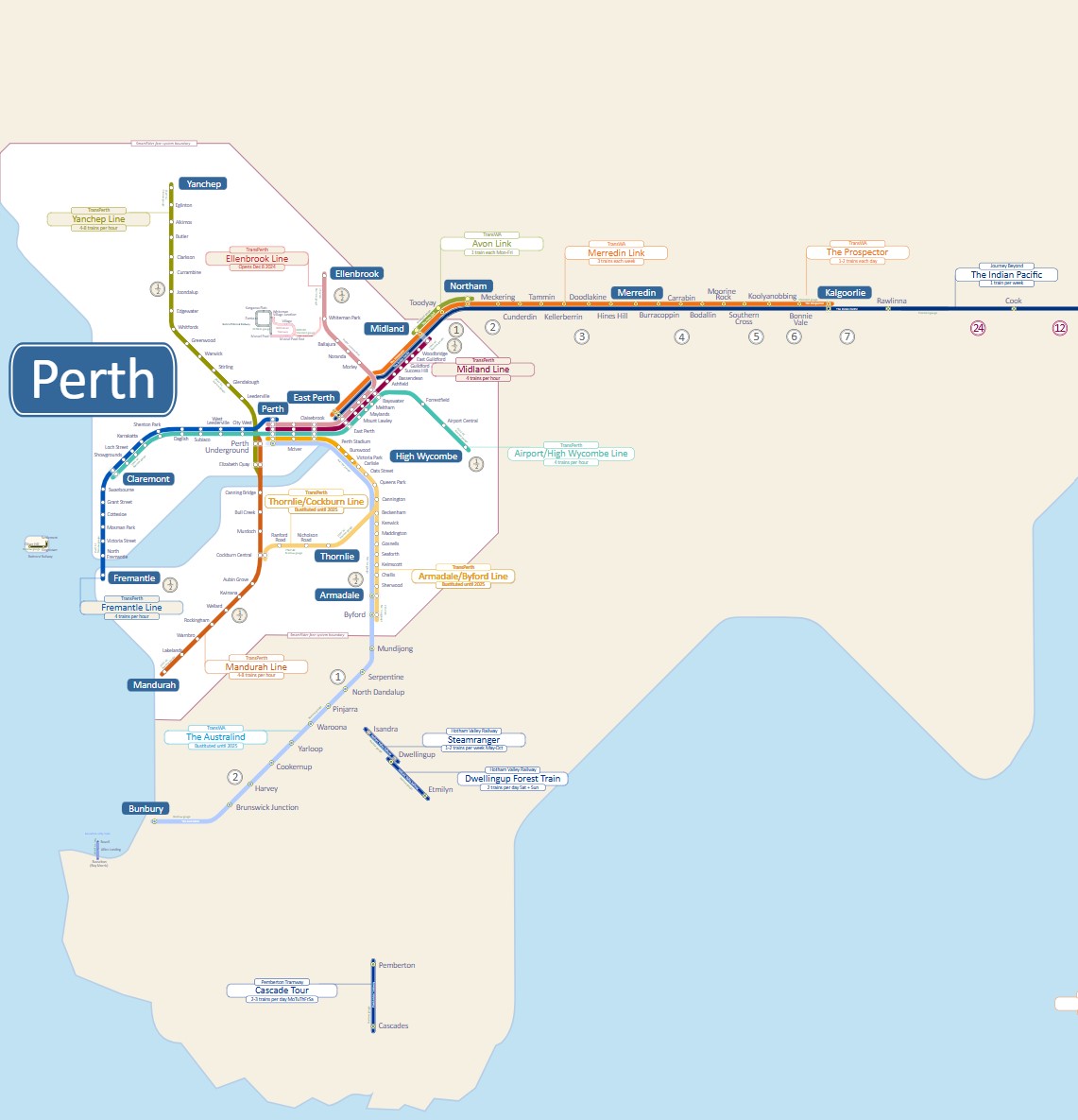 Western Australia Rail Map thumbnail
